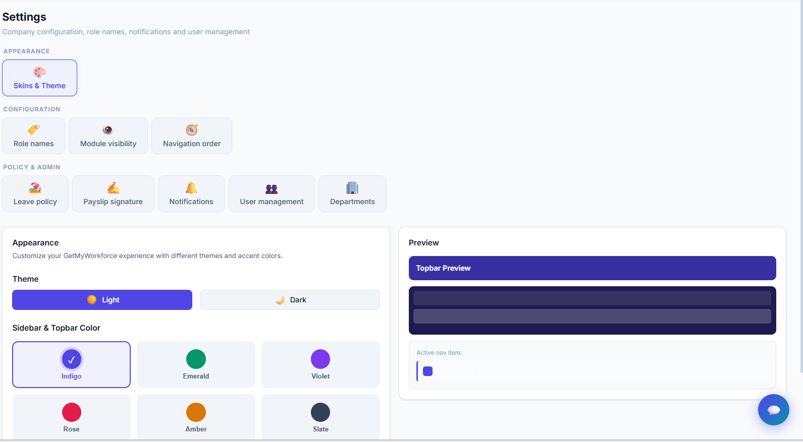 getmyworkforce.com Settings & Themes